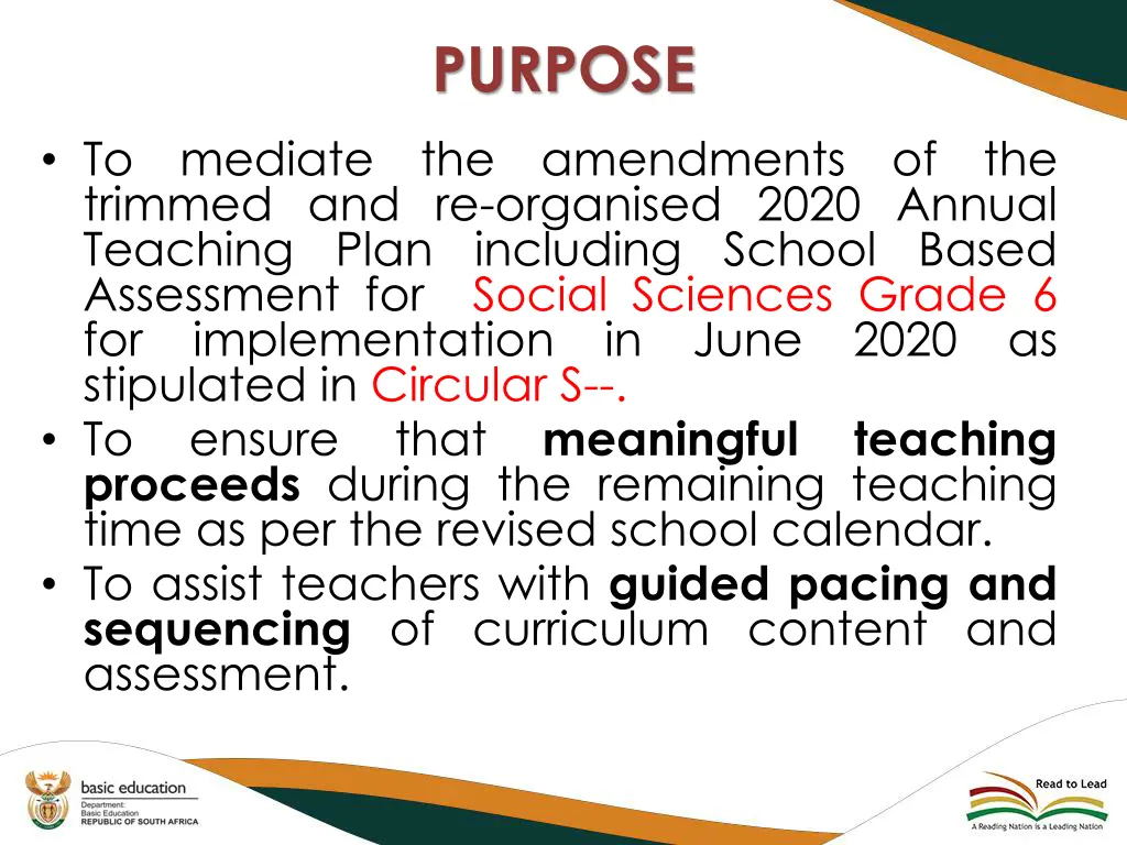 purpose the amendments
