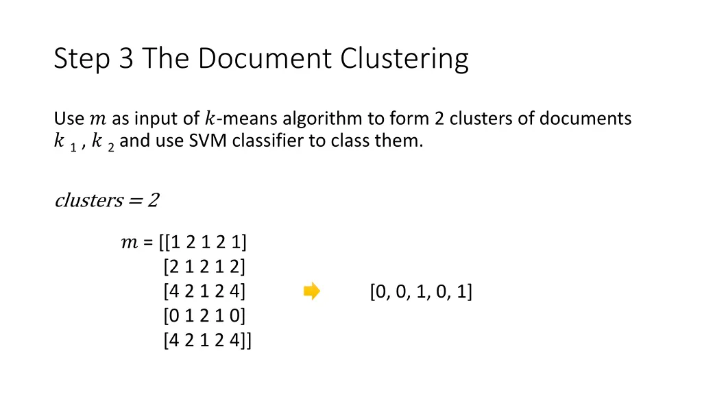 step 3 the document clustering