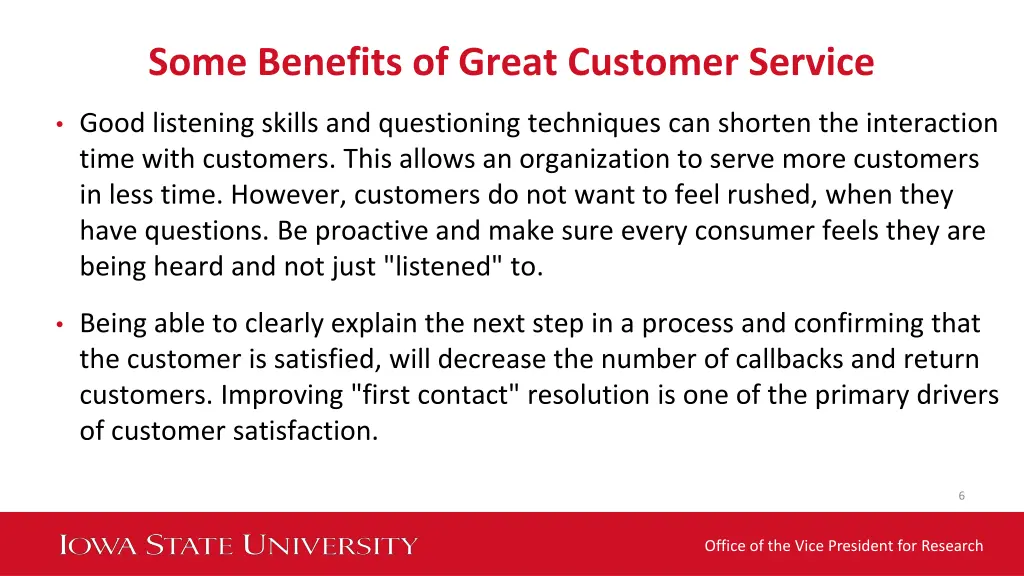 some benefits of great customer service