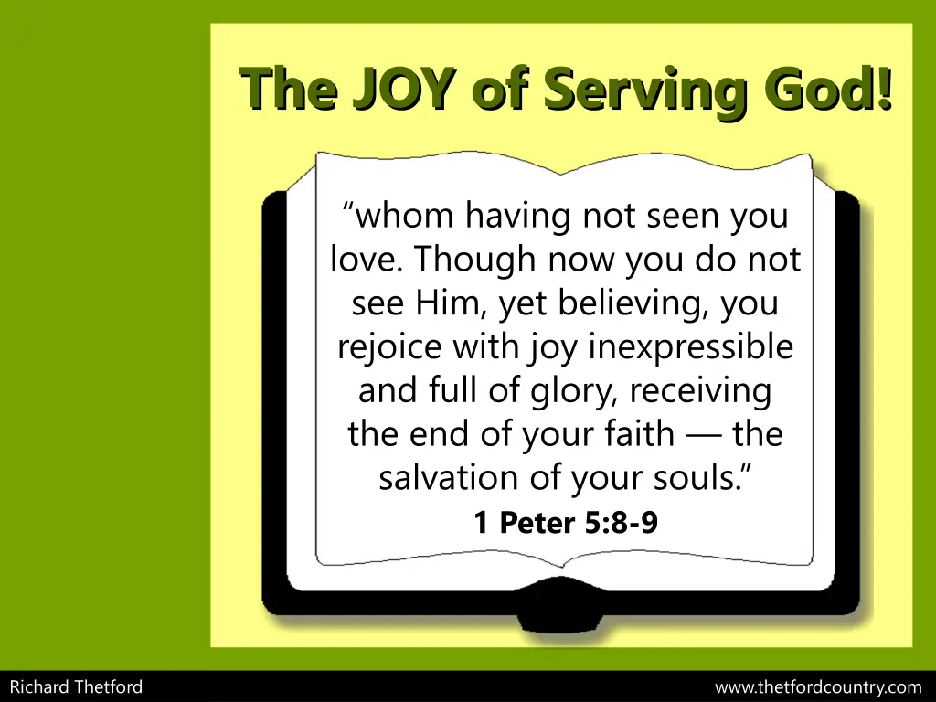 the joy of serving god