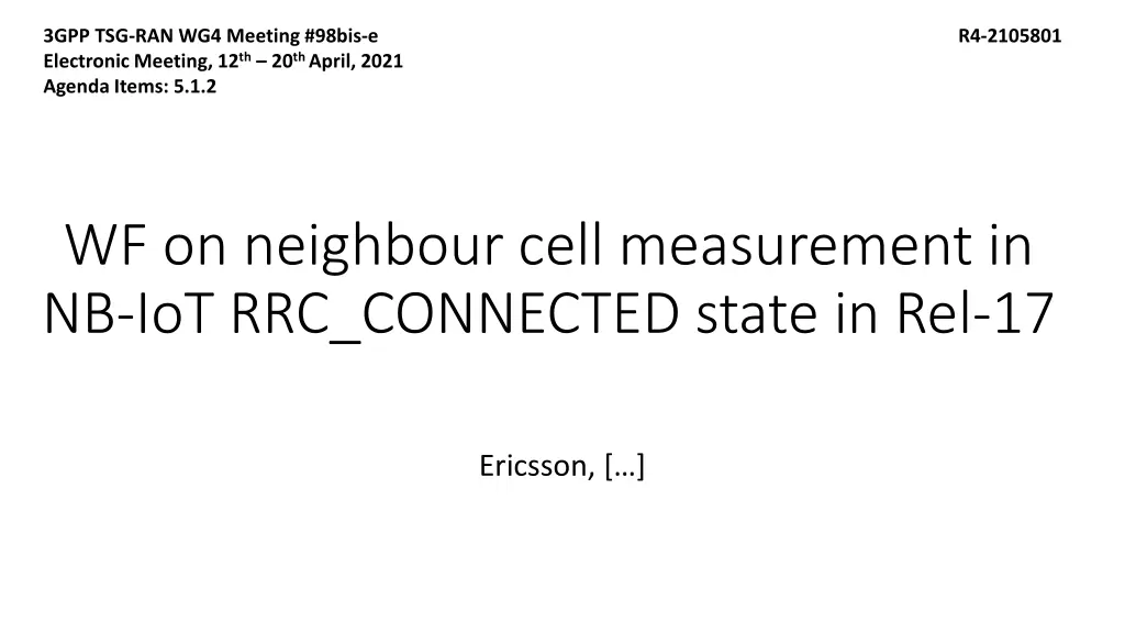 3gpp tsg ran wg4 meeting 98bis e electronic
