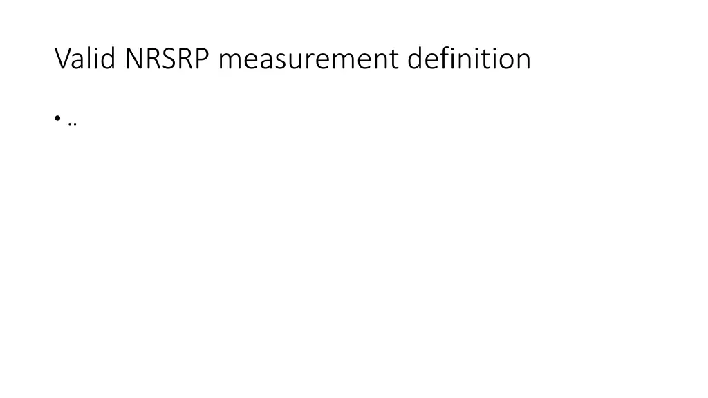 valid nrsrp measurement definition