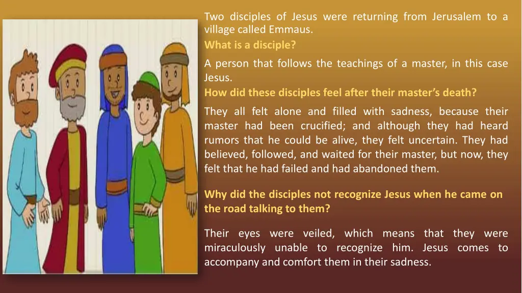 two disciples of jesus were returning from