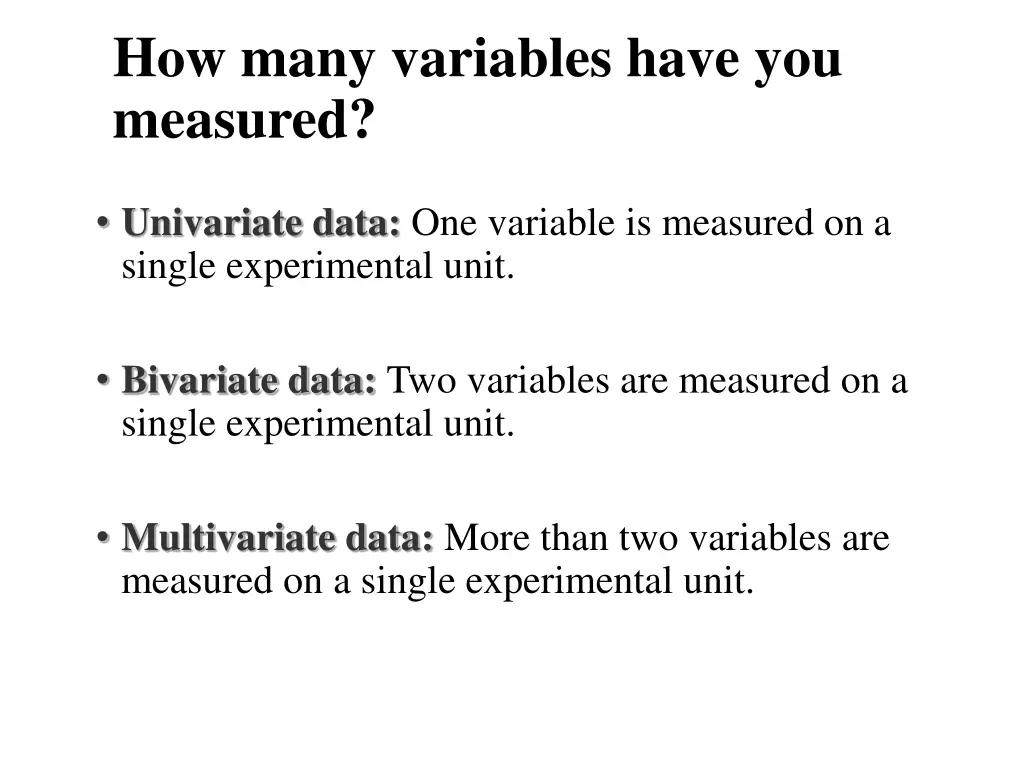 how many variables have you measured