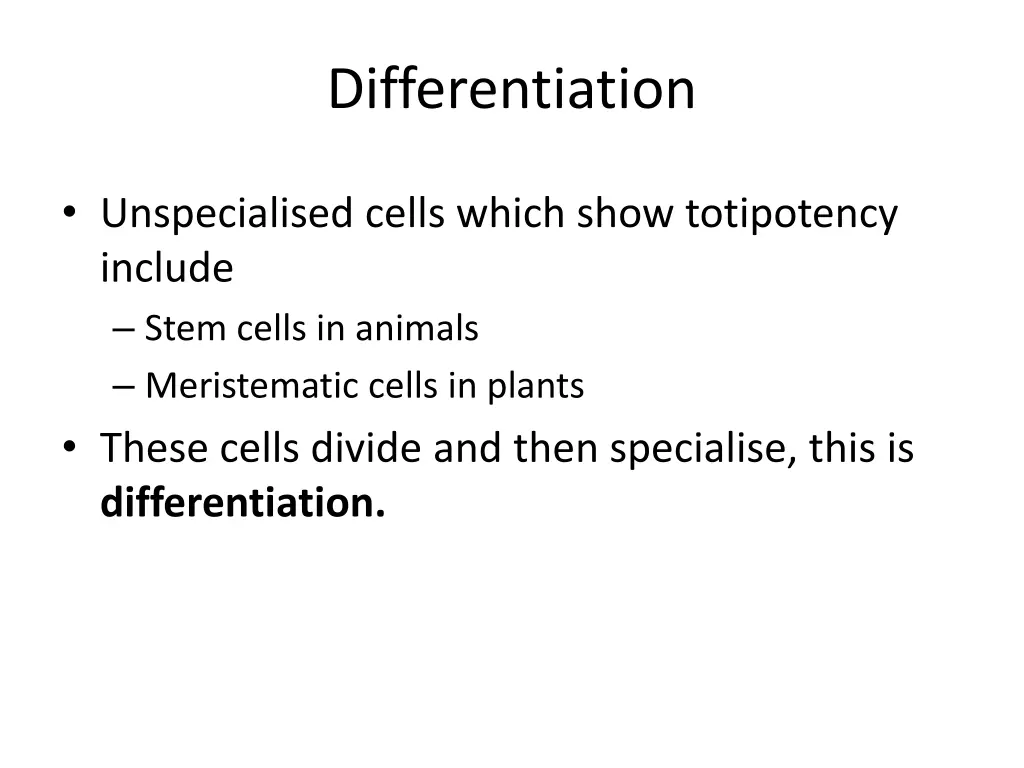 differentiation