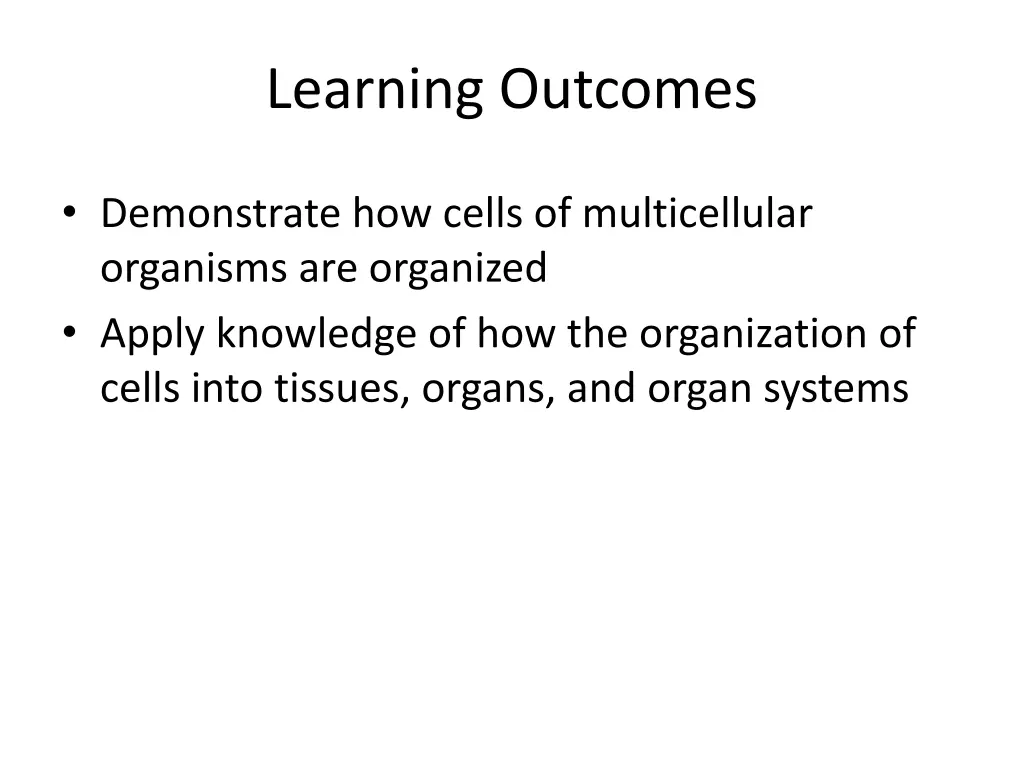 learning outcomes