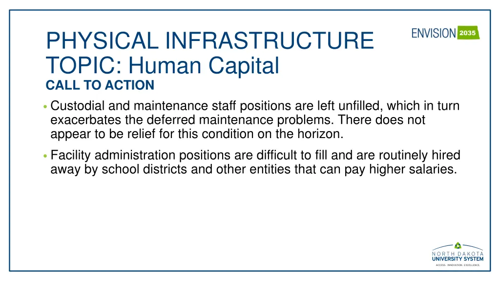 physical infrastructure topic human capital call