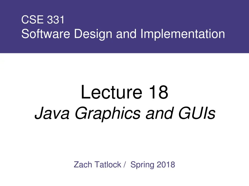 cse 331 software design and implementation