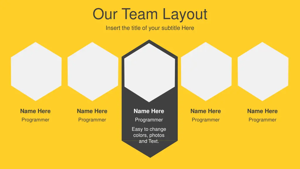 our team layout insert the title of your subtitle