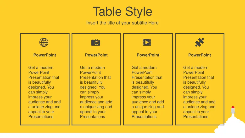 table style insert the title of your subtitle here