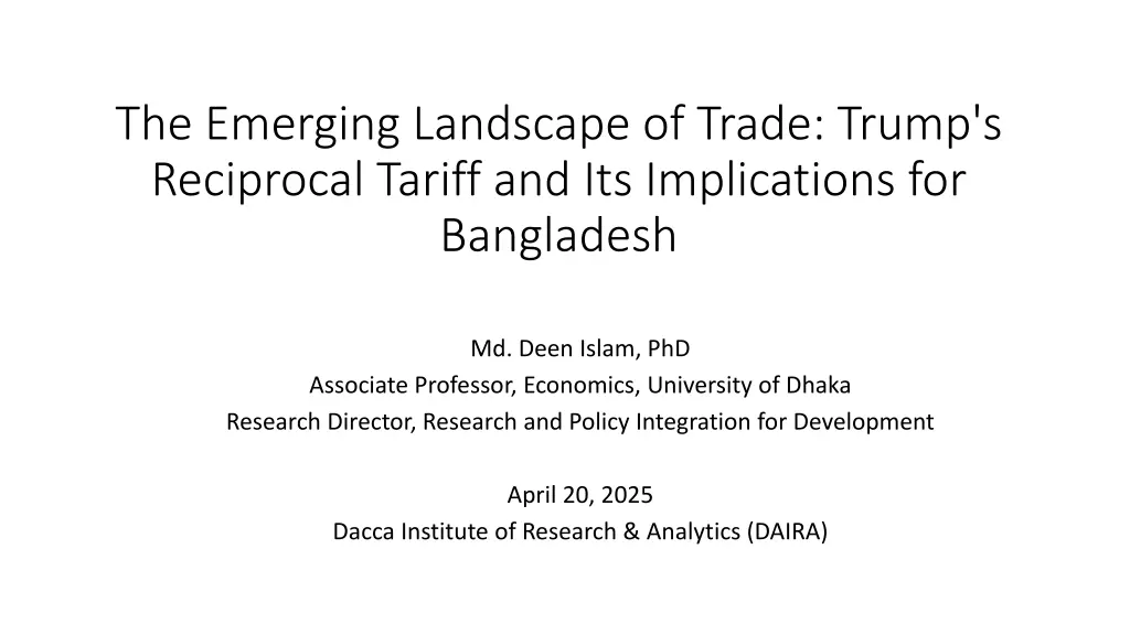 the emerging landscape of trade trump