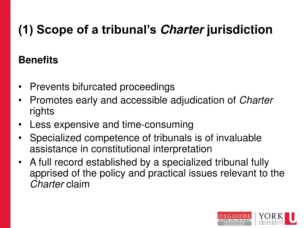 1 scope of a tribunal s charter jurisdiction 1