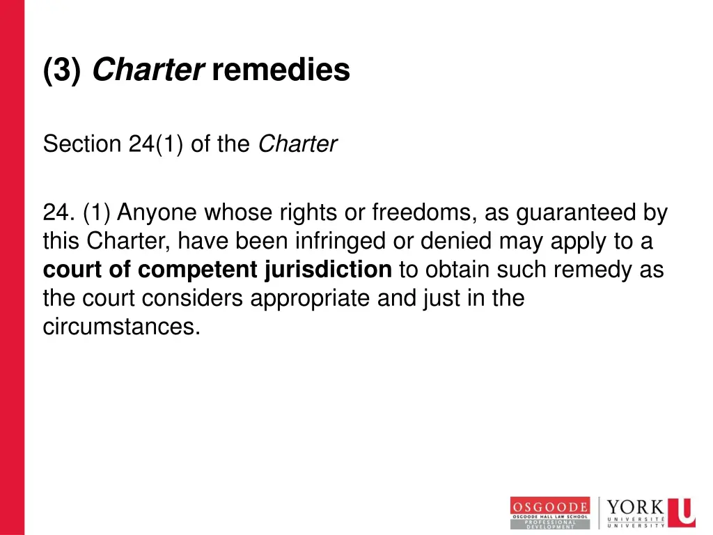 3 charter remedies