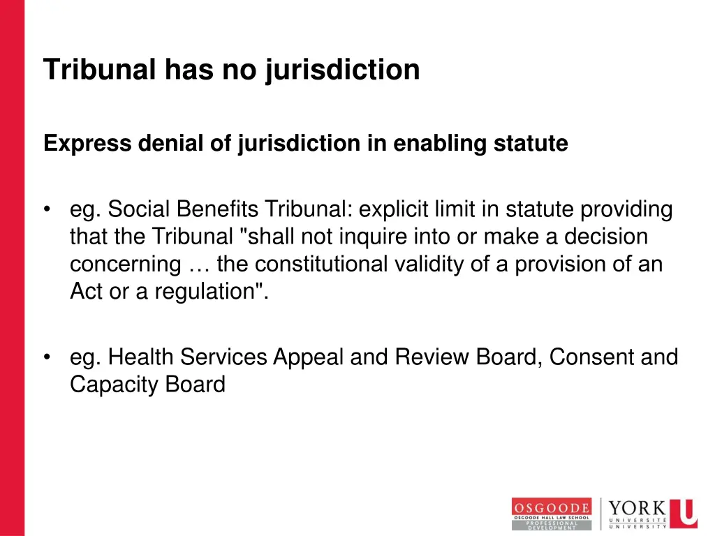 tribunal has no jurisdiction