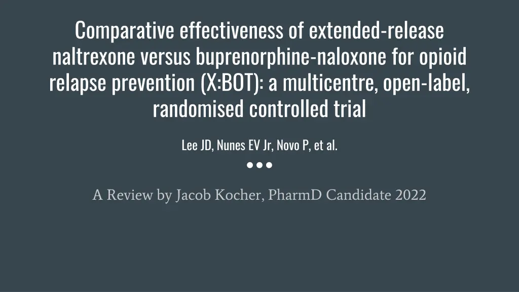 comparative effectiveness of extended release