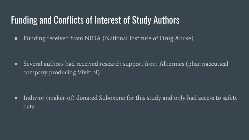 funding and conflicts of interest of study authors
