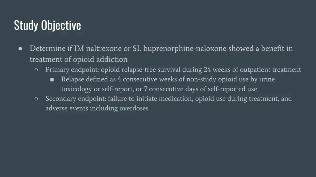 study objective