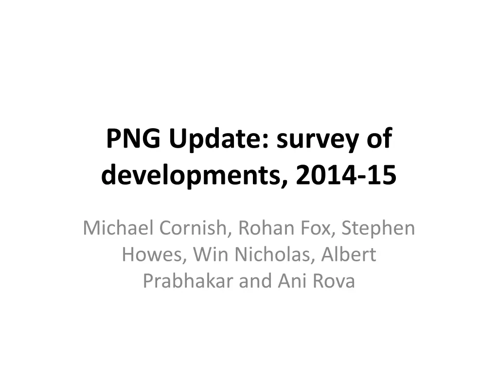 png update survey of developments 2014 15