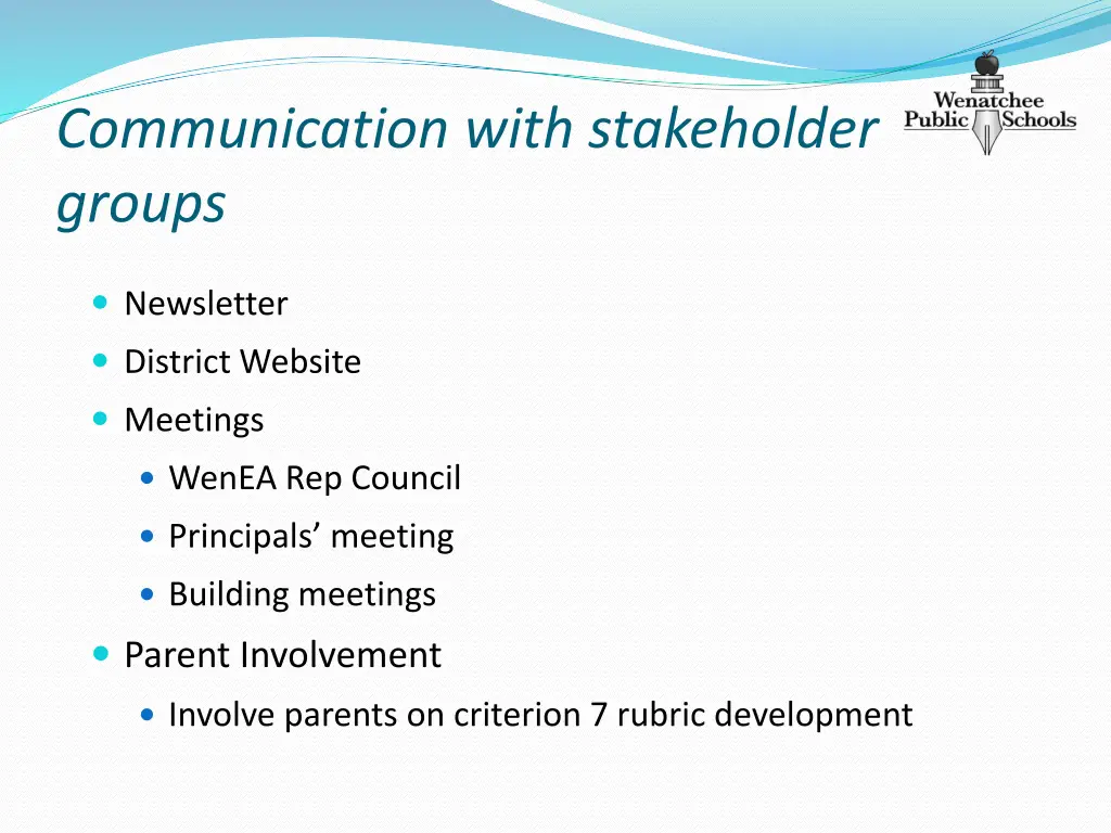 communication with stakeholder groups