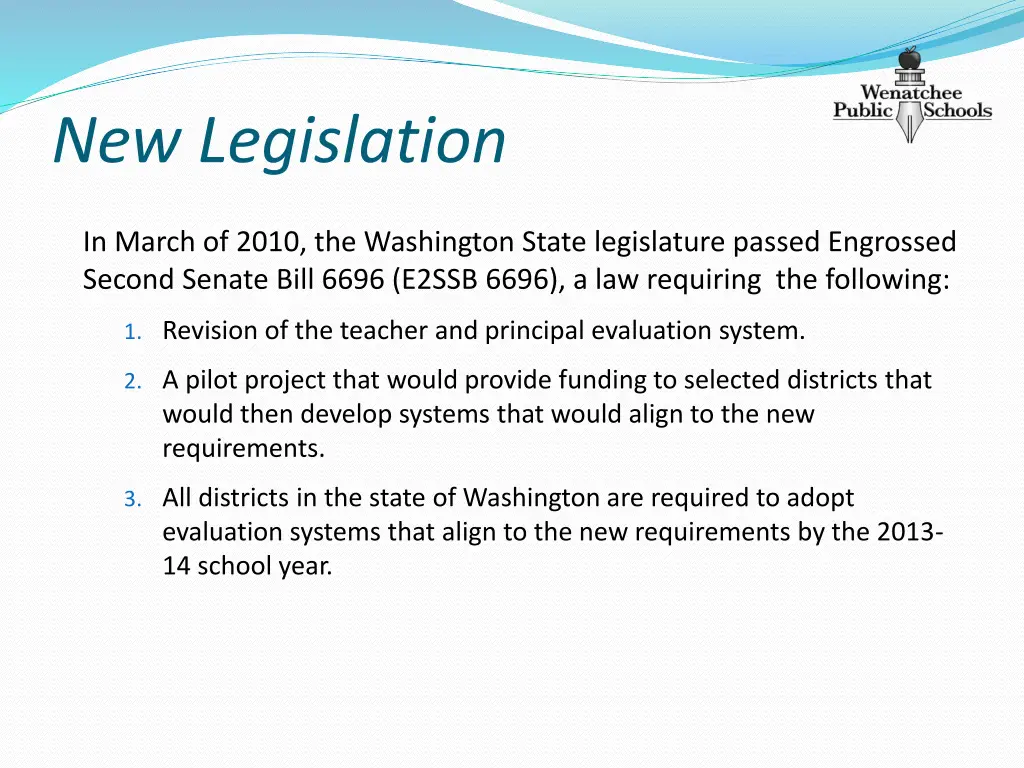new legislation