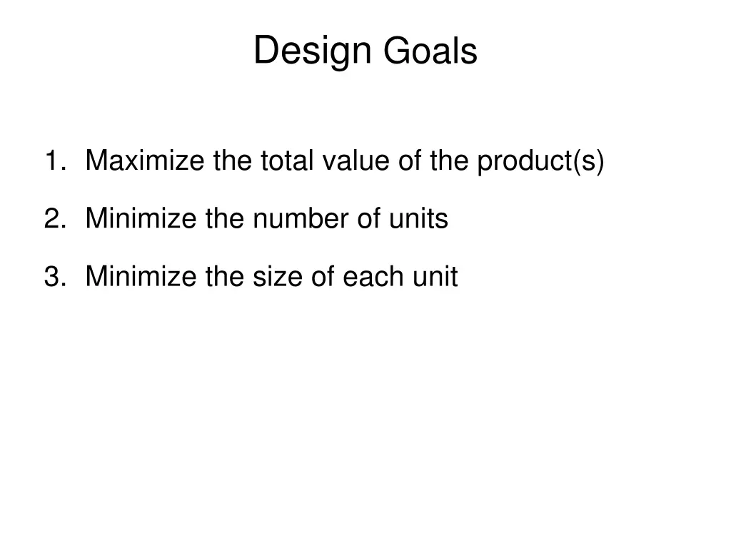 design goals