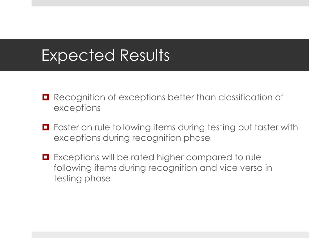expected results