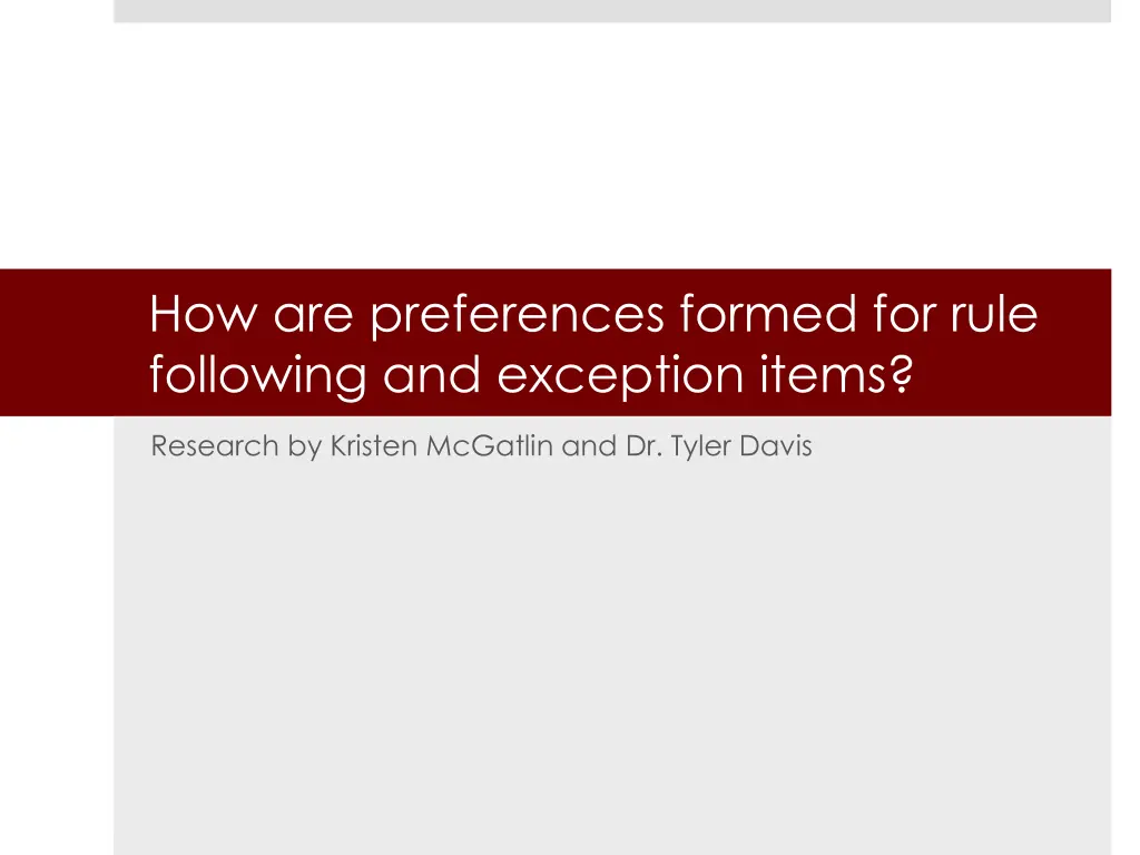 how are preferences formed for rule following
