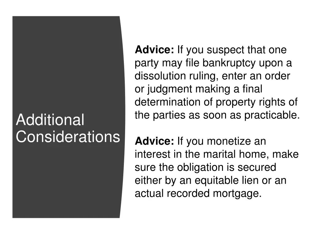 advice if you suspect that one party may file