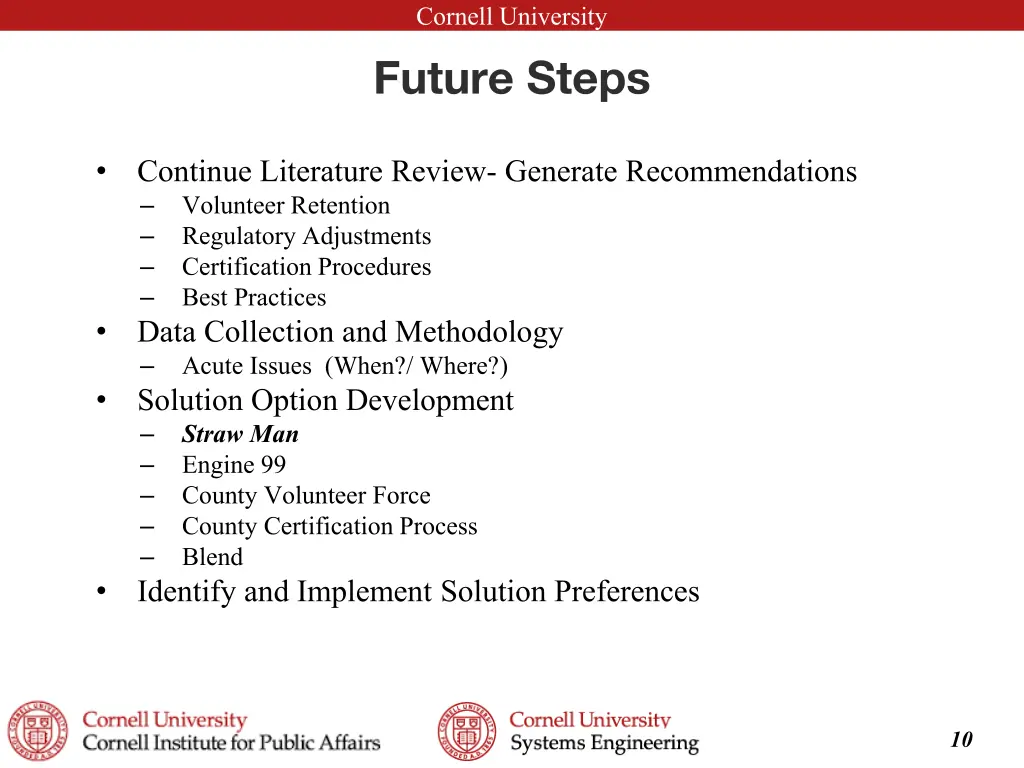 cornell university future steps