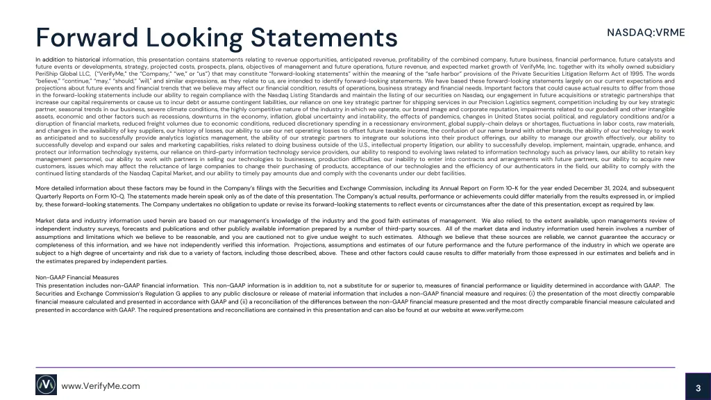 forward looking statements in addition