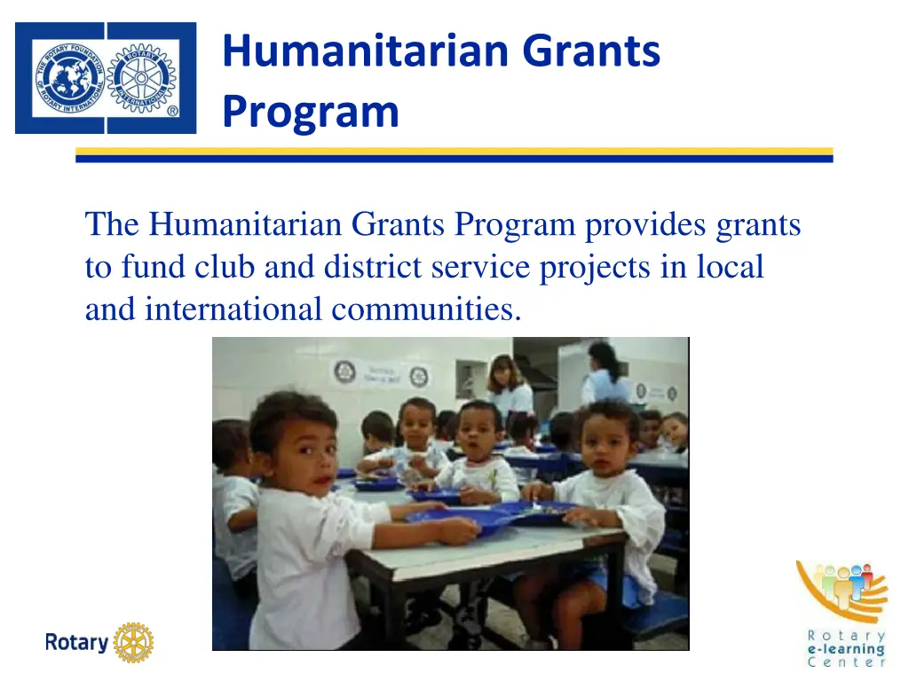 humanitarian grants program