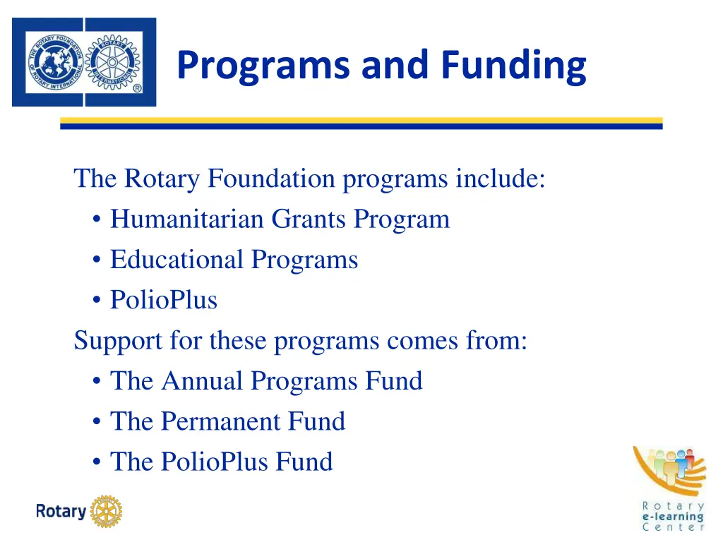 programs and funding