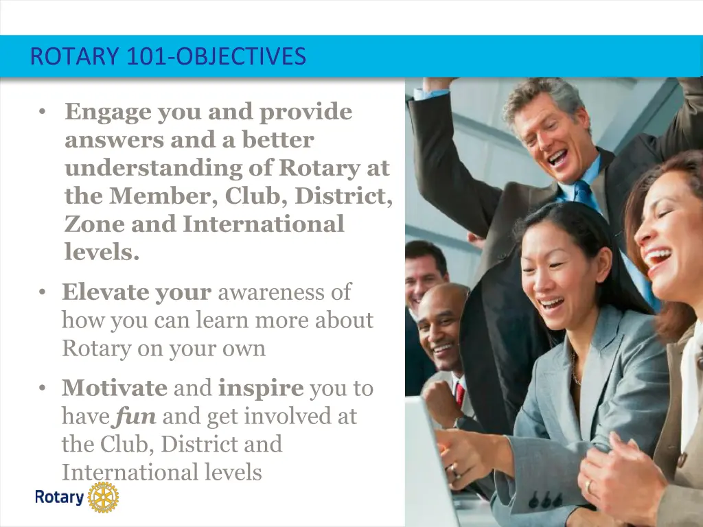 rotary 101 objectives