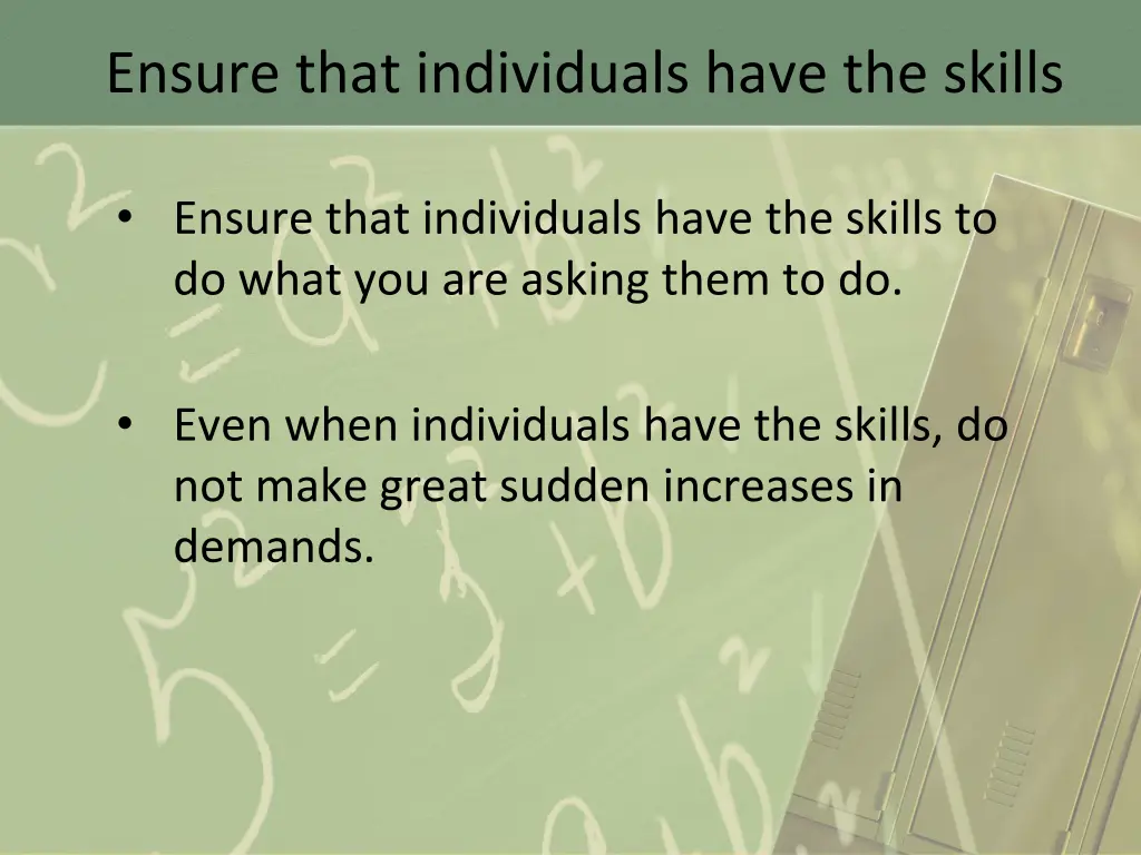 ensure that individuals have the skills