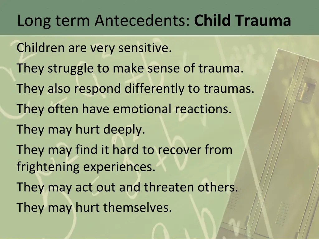 long term antecedents child trauma