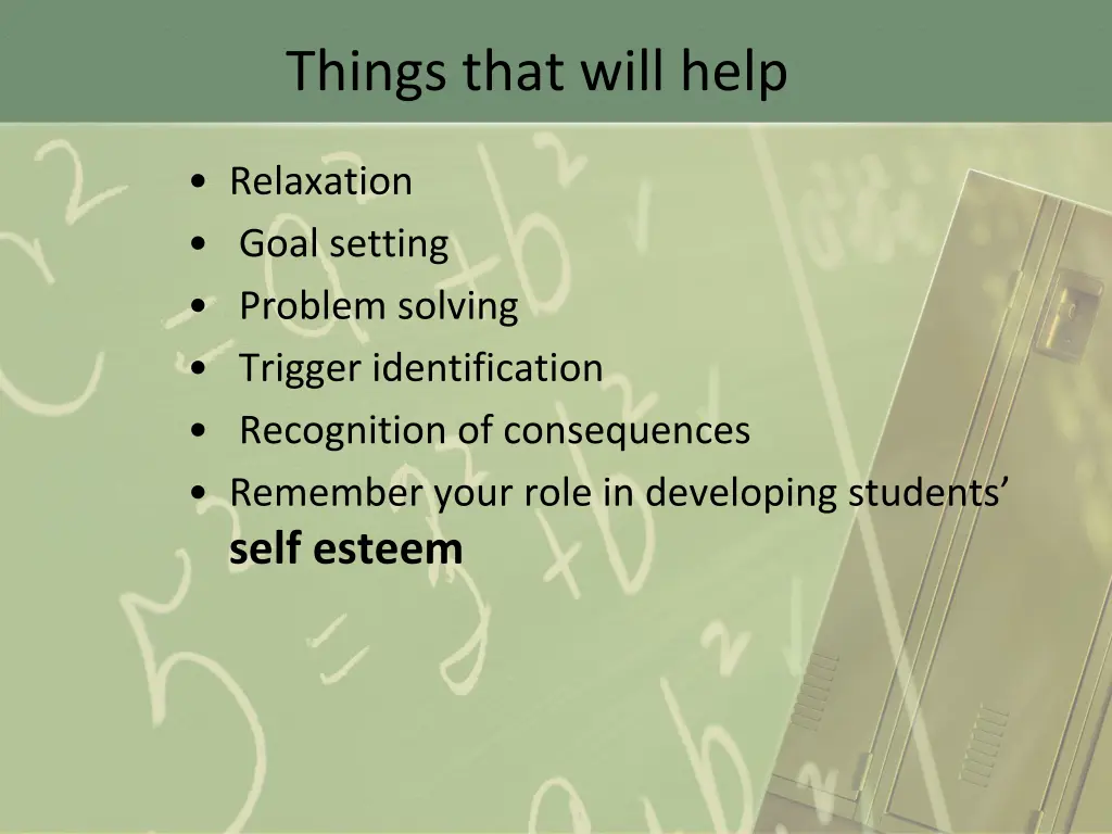 things that will help
