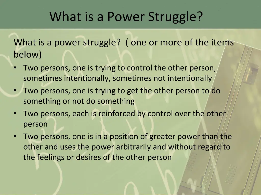 what is a power struggle