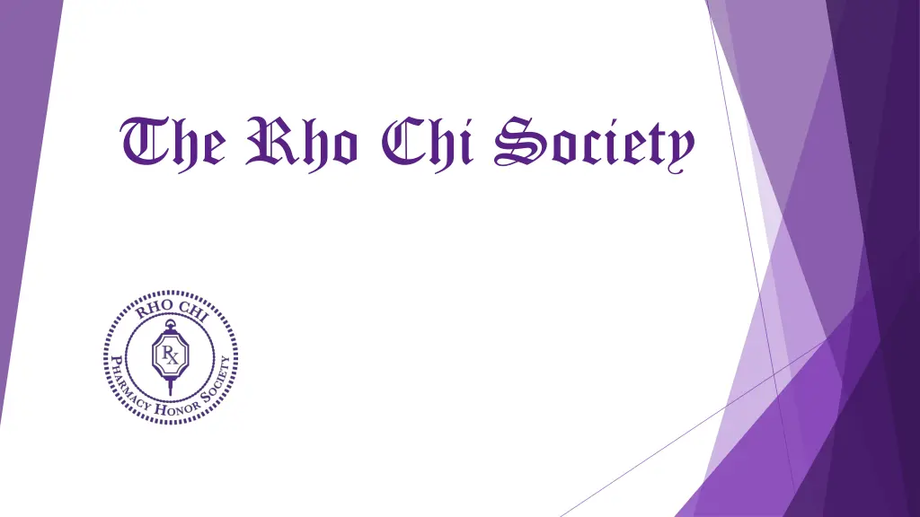the rho chi society