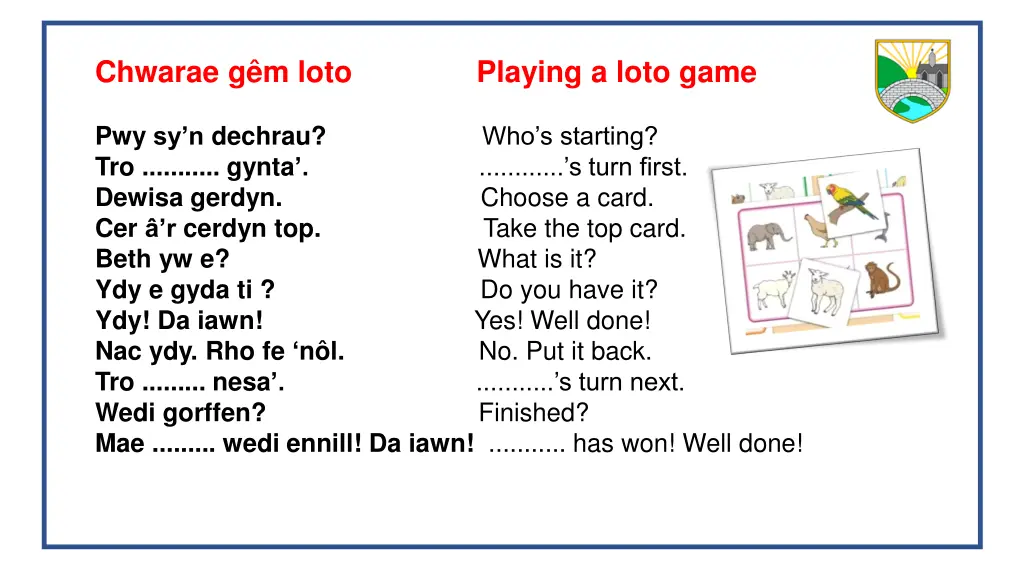 chwarae g m loto playing a loto game