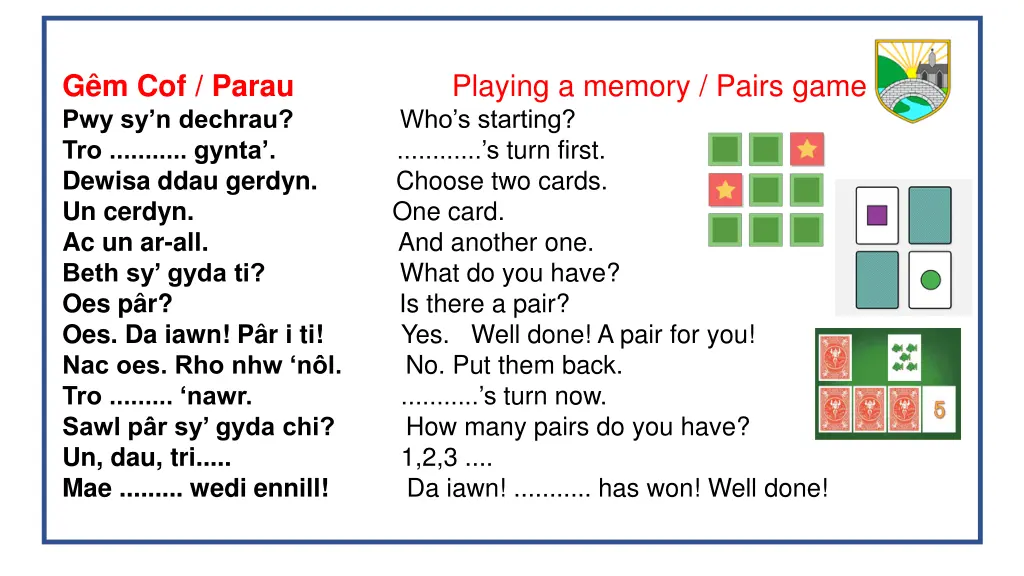 g m cof parau playing a memory pairs game