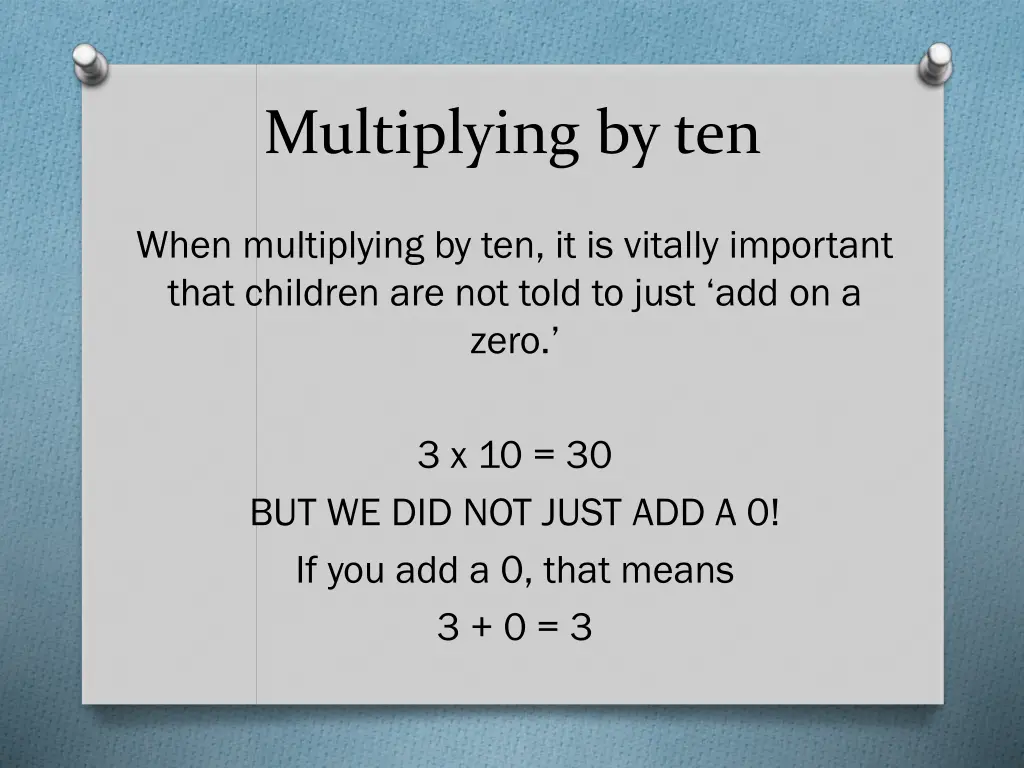 multiplying by ten 1