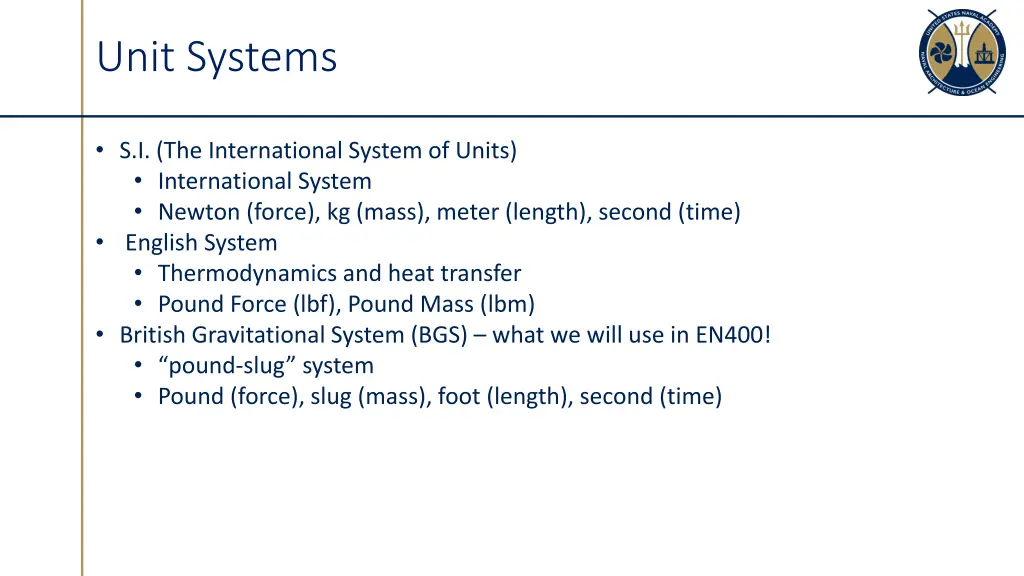 unit systems