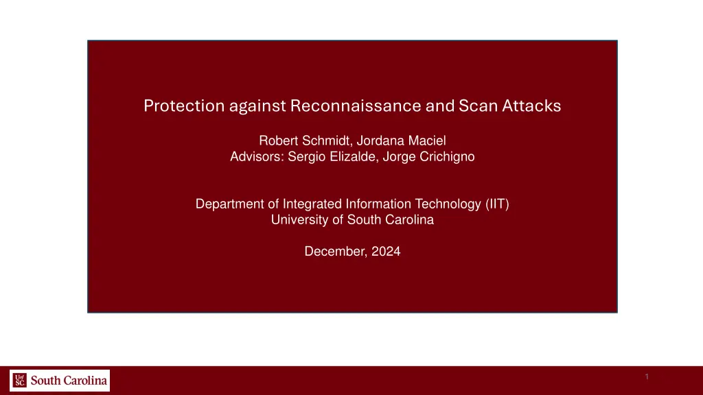 protection against reconnaissance and scan attacks