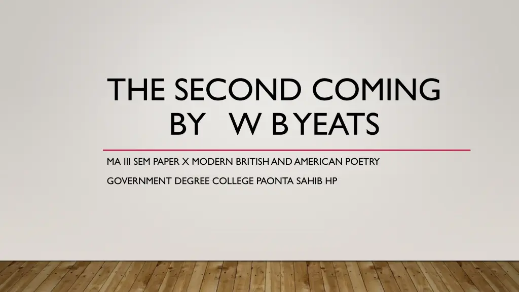 the second coming by w b yeats