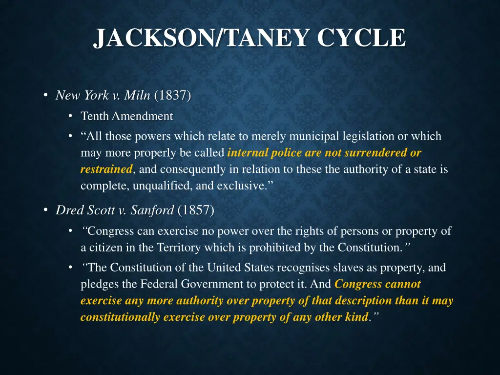 jackson taney cycle
