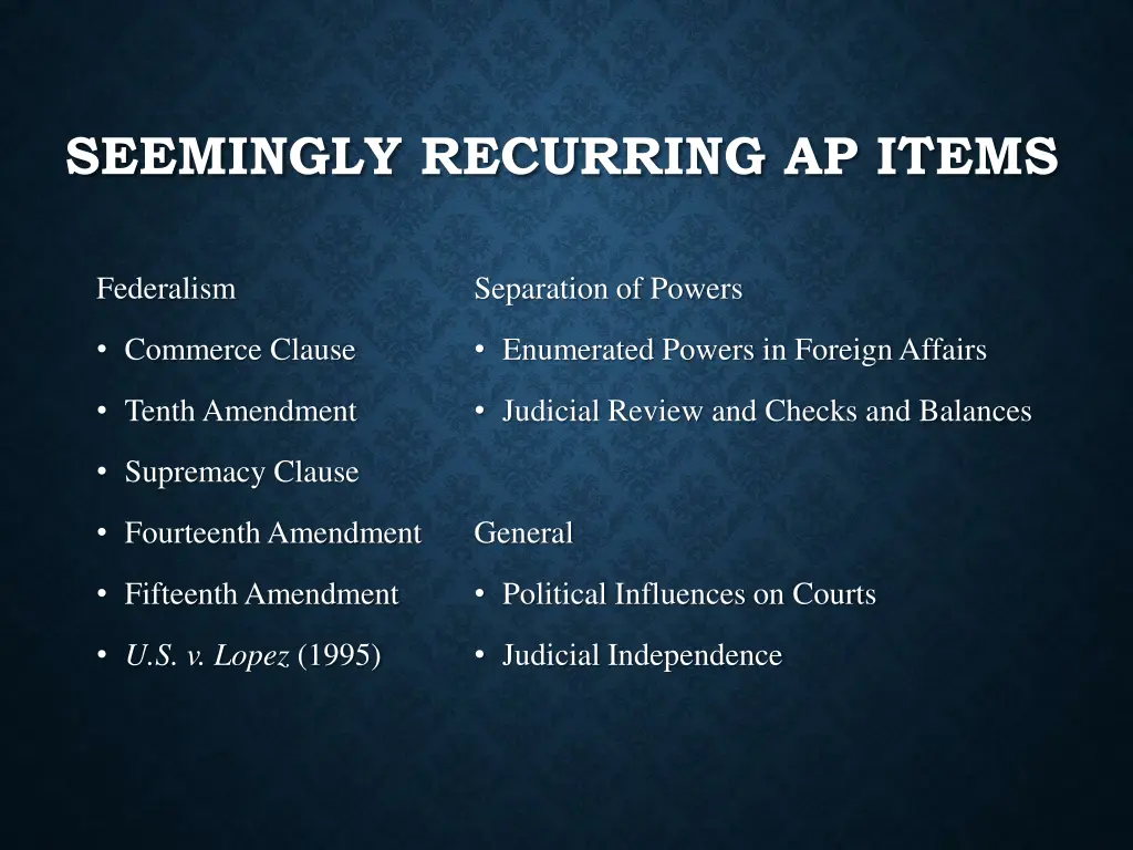 seemingly recurring ap items