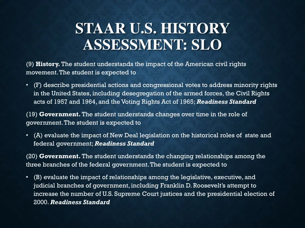 staar u s history assessment slo