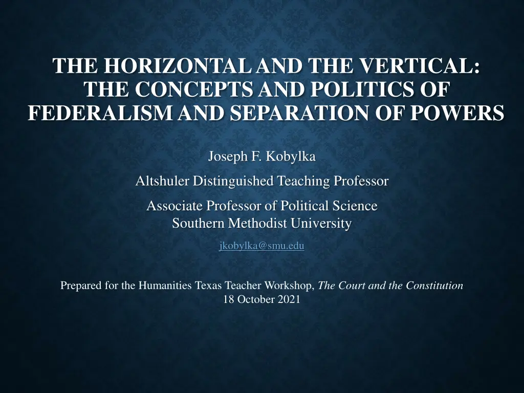 the horizontal and the vertical the concepts