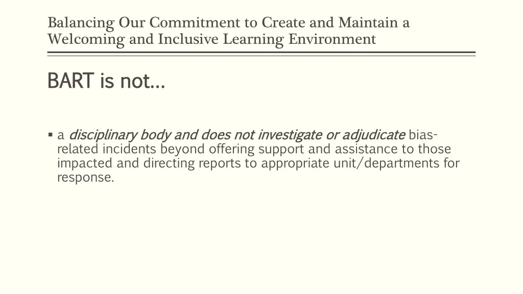 balancing our commitment to create and maintain 1
