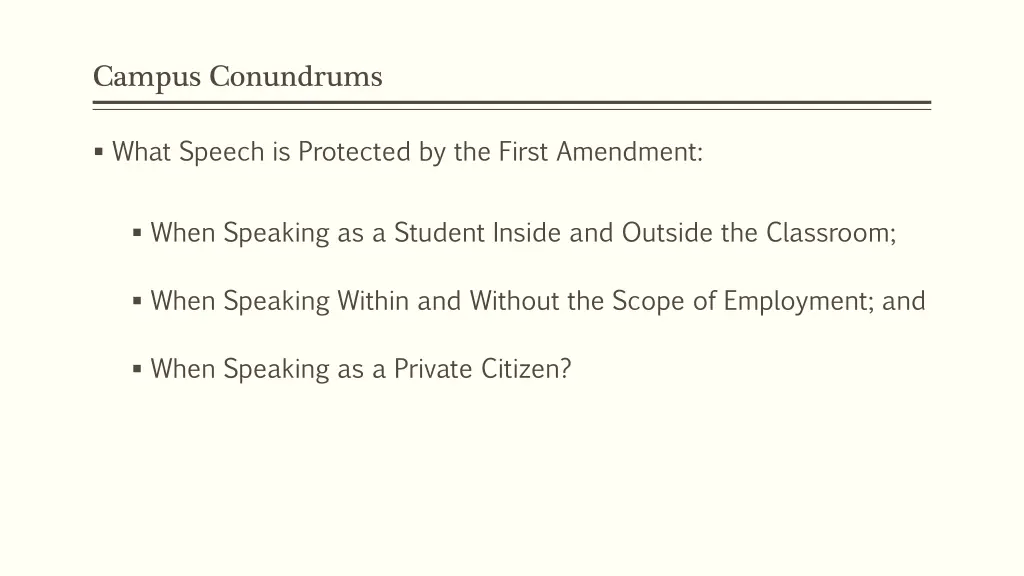 campus conundrums